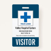 名前をカスタムするおよびロゴ病院のビジターパスID バッジ (正面)