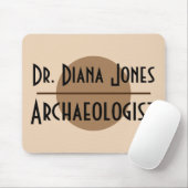 名前をカスタムするおよび仕事の最小主義のモダンなブラウンの円 マウスパッド (マウス)