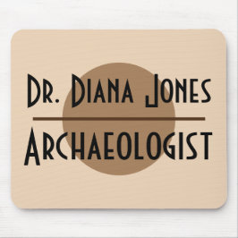 名前をカスタムするおよび仕事の最小主義のモダンなブラウンの円 マウスパッド