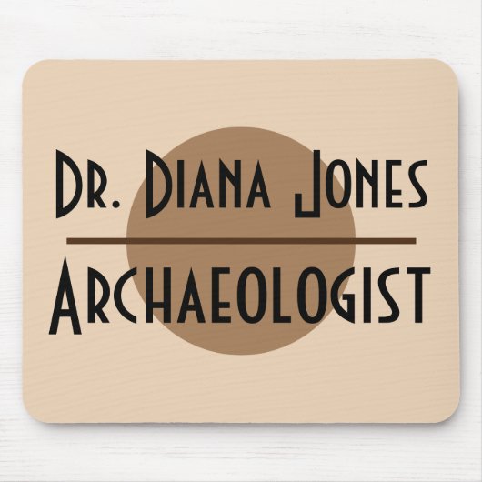 名前をカスタムするおよび仕事の最小主義のモダンなブラウンの円 マウスパッド (正面)