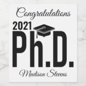 名前をカスタムするおよび年の博士号ボトルラベル ワインラベル (シングルラベル)