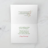 名前をカスタムするおよび年の尼僧の記念祭の水彩画の花 カード (内部)