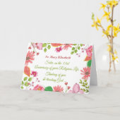 名前をカスタムするおよび年の尼僧の記念祭の水彩画の花 カード (黄色い花)