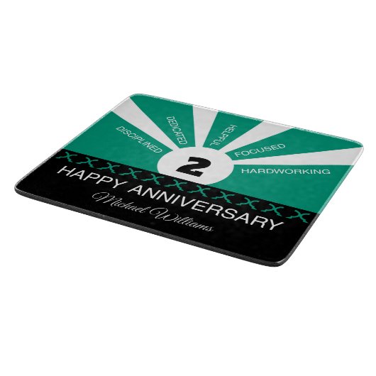 名前をカスタムするおよび年間、従業員記念日 カッティングボード (角)