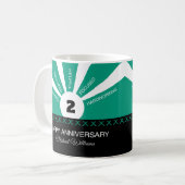 名前をカスタムするおよび年間、従業員記念日 コーヒーマグカップ (正面左)