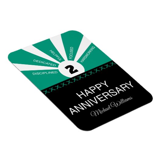 名前をカスタムするおよび年間、従業員記念日 マグネット (右側)