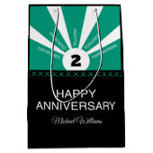 名前をカスタムするおよび年間、従業員記念日 ミディアムペーパーバッグ (正面)