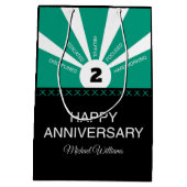 名前をカスタムするおよび年間、従業員記念日 ミディアムペーパーバッグ (裏面)