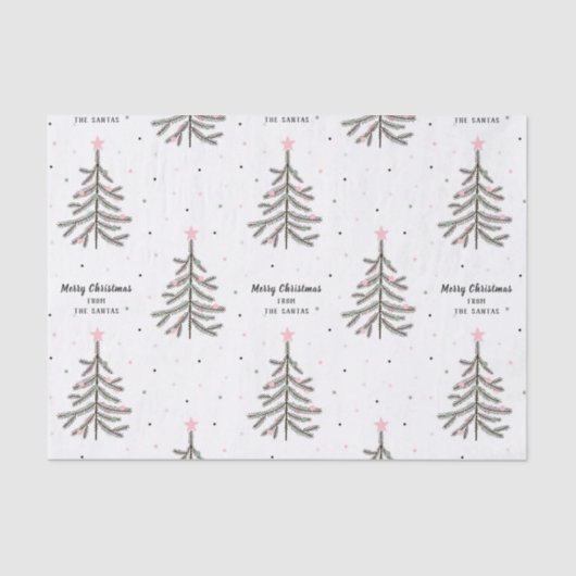 名前をカスタムするおよび挨拶のクリスマスのティッシュペーパー 薄葉紙 (正面)