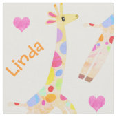 名前をカスタムするお洒落とキリン印刷 ファブリック (クローズアップ)