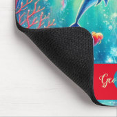 名前をカスタムするお洒落フローラコーラルリーフポインセチア マウスパッド (コーナー)