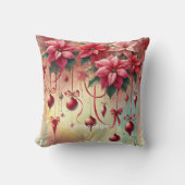 名前をカスタムするお洒落ポインセチアChristmas Bables クッション (正面)