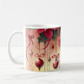 名前をカスタムするお洒落ポインセチアChristmas Bables コーヒーマグカップ (左)