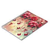 名前をカスタムするお洒落ポインセチアChristmas Bables ノートブック (左側)