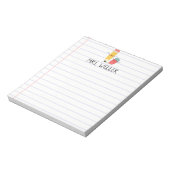 名前をカスタムするお洒落学校給食先生ギフト ノートパッド (回転)