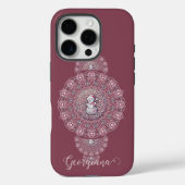 名前をカスタムするお洒落雪だるま装飾曼荼羅 Case-Mate iPhoneケース (裏面)