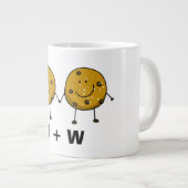 名前をカスタムするかわいいクッキーカップル ジャンボコーヒーマグカップ (正面右)