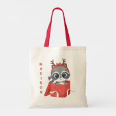 名前をカスタムするかわいいクリスマストトートバッグ トートバッグ (裏面)