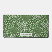 名前をカスタムするかわいいグリーンフローラハンドドロー事務所 デスクマット (正面)