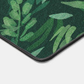 名前をカスタムするかわいいグリーンボタニカルオフィスデコール デスクマット (コーナー)