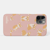 名前をカスタムするかわいいコギ柄の犬好き Case-Mate iPhoneケース (裏面(横))