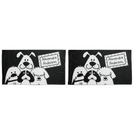 名前をカスタムするかわいいドッグドードル 枕カバー