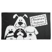 名前をカスタムするかわいいドッグドードル 枕カバー (正面右)