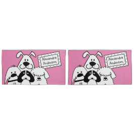 名前をカスタムするかわいいドッグドードル 枕カバー