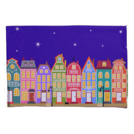 名前をカスタムするかわいいナイトシティピラローケース、逆転 枕カバー