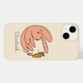 名前をカスタムするかわいいバニーとニンジン動物アート Case-Mate iPhoneケース (裏面 (横))