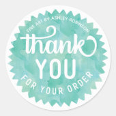 名前をカスタムするかわいいビジネスをサポートしてくれてありがとう ラウンドシール (正面)