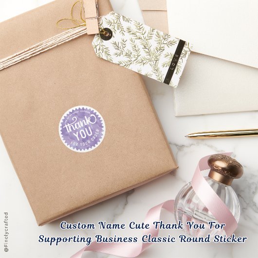 名前をカスタムするかわいいビジネスをサポートしてくれてありがとう ラウンドシール