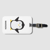 名前をカスタムするかわいいペンギン荷物タグ ラゲッジタグ (正面横)