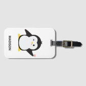 名前をカスタムするかわいいペンギン荷物タグ ラゲッジタグ (正面横)