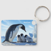 名前をカスタムするかわいいペンギン キーホルダー (正面)