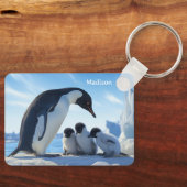 名前をカスタムするかわいいペンギン キーホルダー (正面)