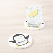 名前をカスタムするかわいいペンギン コースター (側面)