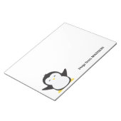 名前をカスタムするかわいいペンギン ノートパッド (アングル)