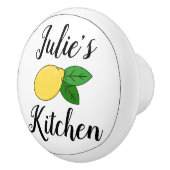 名前をカスタムするかわいいレモンデザインキッチンドロワープル セラミックノブ (右)