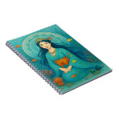 名前をカスタムするかわいい女の子の日本のマーメイドプリンセス ノートブック (右側)