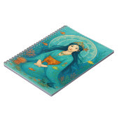 名前をカスタムするかわいい女の子の日本のマーメイドプリンセス ノートブック (左側)