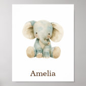 名前をカスタムするかわいい子供部屋デコール玩具象動物 ポスター (正面)