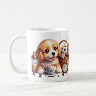 名前をカスタムするかわいい子犬のマグ秋ギフト コーヒーマグカップ