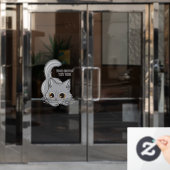 名前をカスタムするかわいい子猫 ウィンドウサイン (オフィスドア)