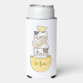 名前をカスタムするかわいい子猫 スリム缶クーラー (Seltzer裏面)