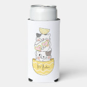 名前をカスタムするかわいい子猫 スリム缶クーラー (Seltzer正面)