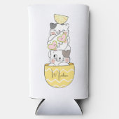 名前をカスタムするかわいい子猫 スリム缶クーラー (正面)