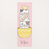 名前をカスタムするかわいい子猫 ヨガマット (裏面)