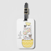 名前をカスタムするかわいい子猫 ラゲッジタグ (正面縦)