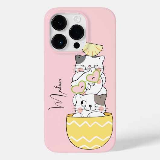名前をカスタムするかわいい子猫 Case-Mate iPhoneケース (裏面)